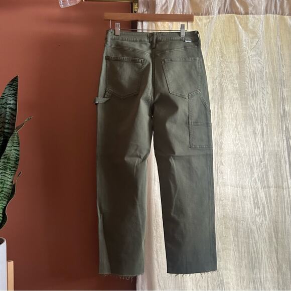 DAZE Sundaze Carpenter Jean Utility Cargo Workwear Olive Green Raw Hem NEW Sz 28 - Picture 6 of 11